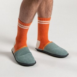 Ribbed slippers  Aqua
