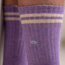 Socks in combed cotton  Retro - Melanged purple