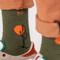 Socks in combed cotton  Patterned - Saguaro