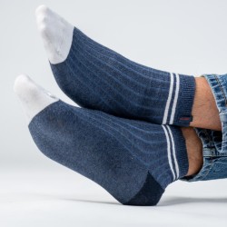 Socks in combed cotton  Mid-cuts - Navy