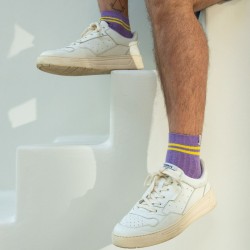 Socks in combed cotton  Mid-cuts - Purple