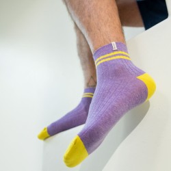 Socks in combed cotton  Mid-cuts - Purple