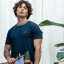 T-shirt imprimé 100% coton biologique  Vintage - Marine