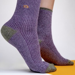 Glitter socks in combed cotton  Vintage - Purple