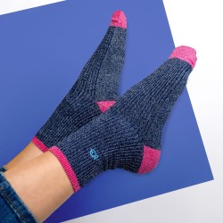 Glitter socks in combed cotton  Vintage - Navy