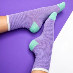 Glitter socks in combed cotton  Vintage - Lilac