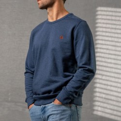 Sweatshirt 100% organic cotton Backpacker - Mottled navy blue