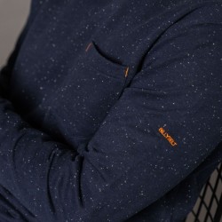 Sweatshirt bleu moucheté en coton biologique – 400 gr