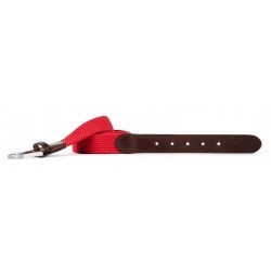 Leather belt elastic weave  The Trendy Grenade Red