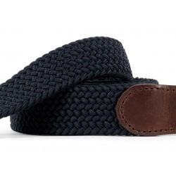 Leather belt elastic weave  The Trendy Navy