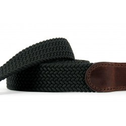 Leather belt elastic weave  The Trendy Black