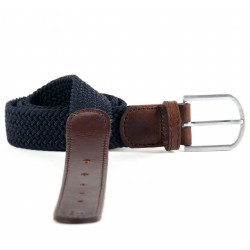 Leather belt elastic weave  The Trendy Navy
