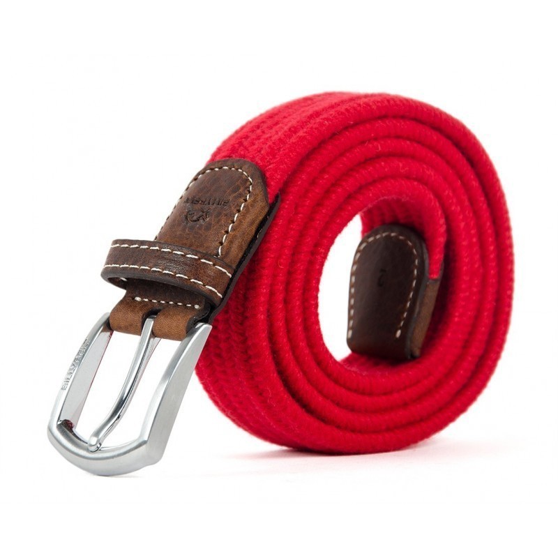 ceinture tressée laine rouge homme