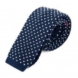 Knitted tie  Navy / White