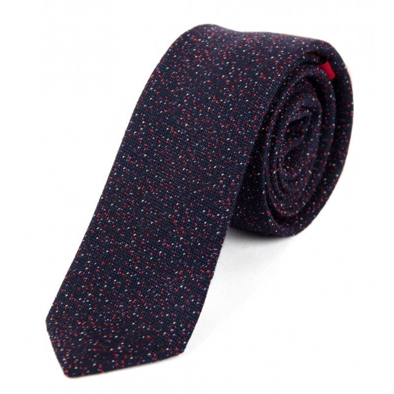 Navy and red wool tie
