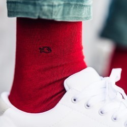 Red pomegranate socks  combed cotton