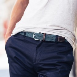 Elastic woven belt  Navy Grey