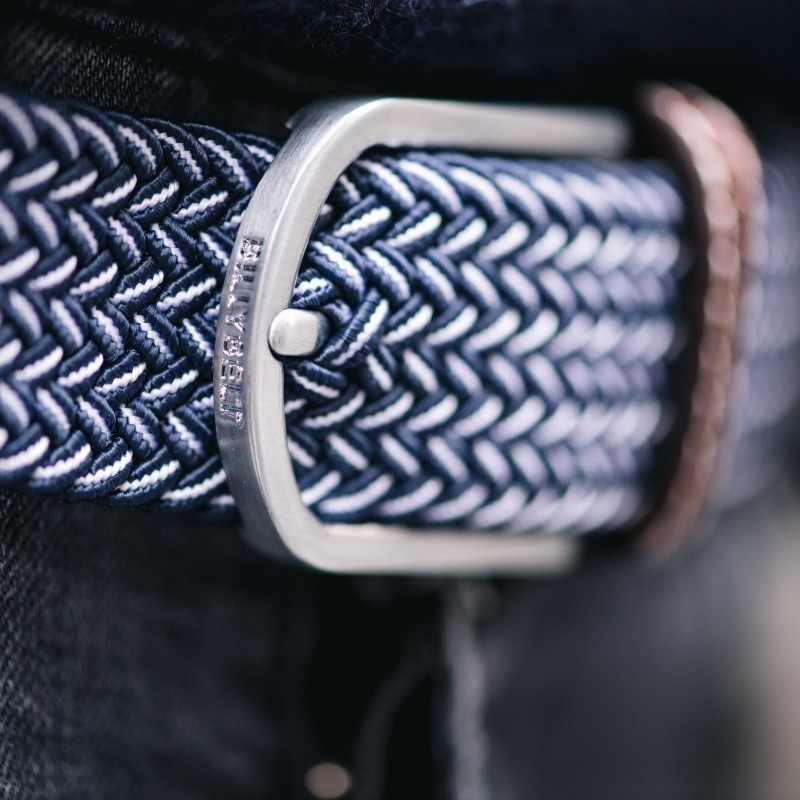 woven belt for men blue braided belt