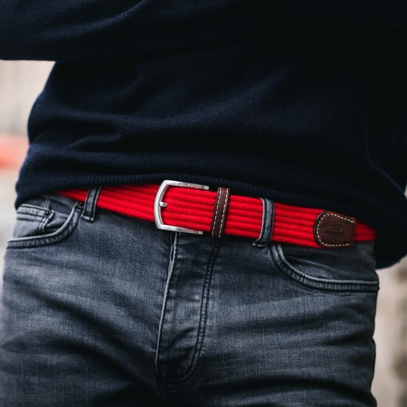 Elastic woven belt  The Club Red Pepper