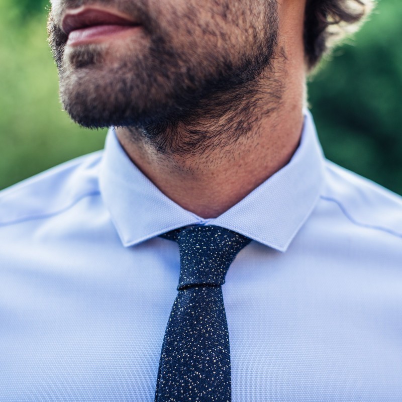 navy and yellow wool tie