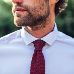 Cravate tricot  Bordeaux et bleu