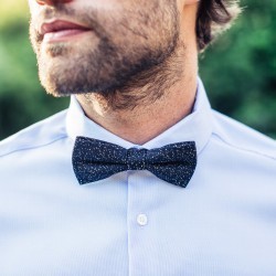 Wool bow tie  Navy / Yellow