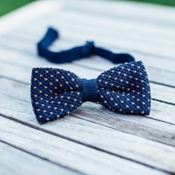 Knitted bow tie  Navy / Camel
