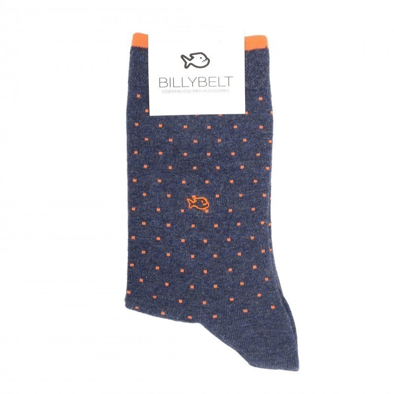grey and orange cotton socks man