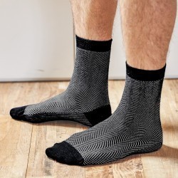 Cotton socks  Beige Herringbone
