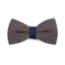 Knitted bow tie  Grey and Orange