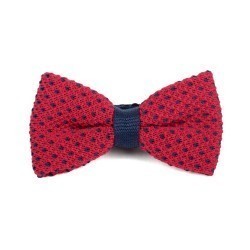 Knitted bow tie  Red and Blue