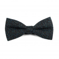Wool bow tie  Black and sky blue