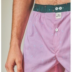 Organic cotton boxer shorts  Pink Herringbone