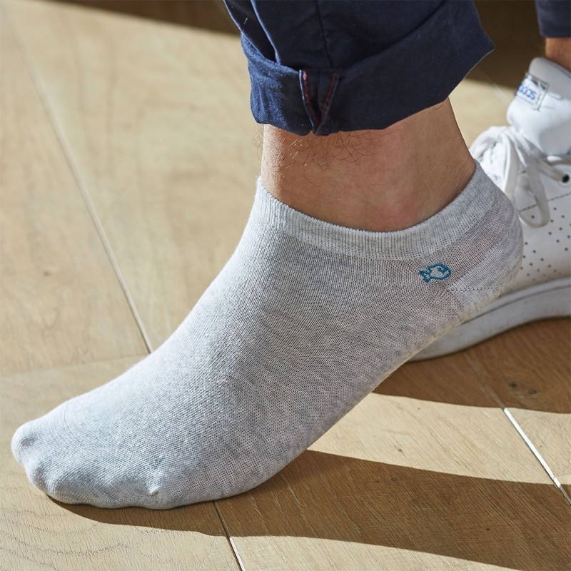 Cotton ankle socks Mottled light Grey