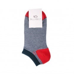 Striped English Green ankle socks  combed cotton