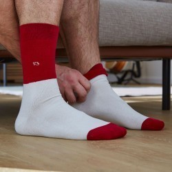 Cotton socks Bi-colours Red / Beige