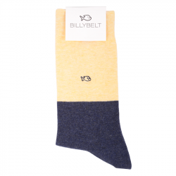Bi-colours mottled Yellow / mottled Blue socks  combed cotton