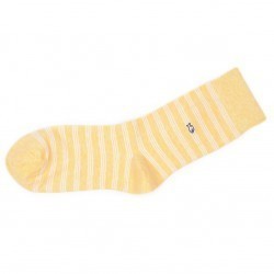 Thin yellow / white stripes socks  combed cotton