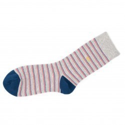 Cotton socks Fine Stripes grey / blue