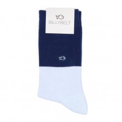 Bi-colours Navy blue / Sky blue socks  combed cotton