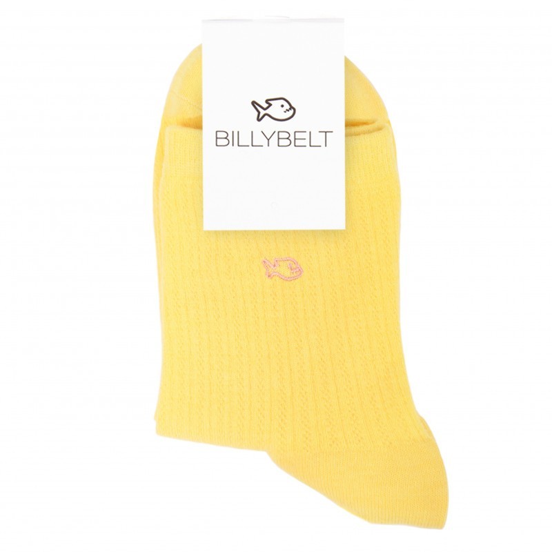 Cotton socks Lace Yellow