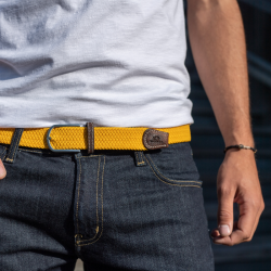 Elastic woven belt  Saffron Yellow