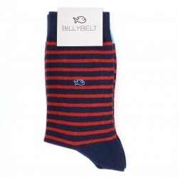 Cotton socks Wide Stripes Navy / Red