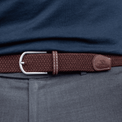 Elastic woven belt  Leaf Brown