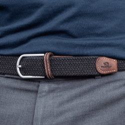 Elastic woven belt  Licorice Black