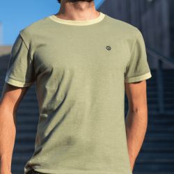 Organic cotton - Khaki slubbed T-shirt - 220gr