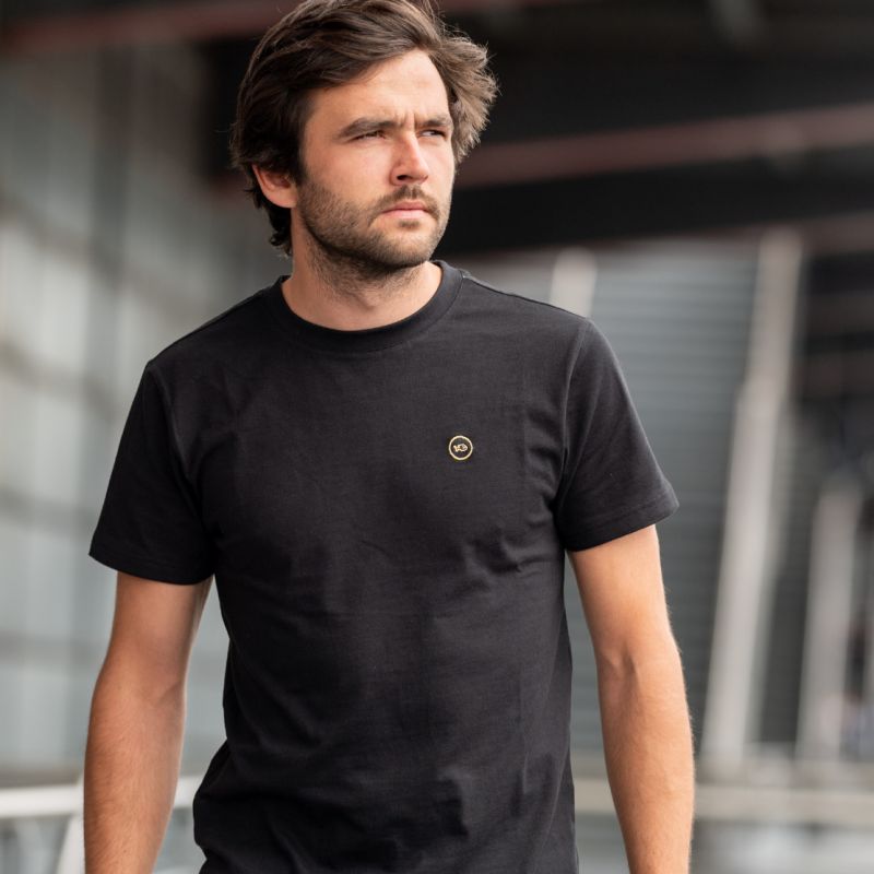 T-shirt uni noir en coton biologique - 190gr