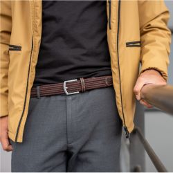 Elastic woven belt  The Club Chestnut Brown