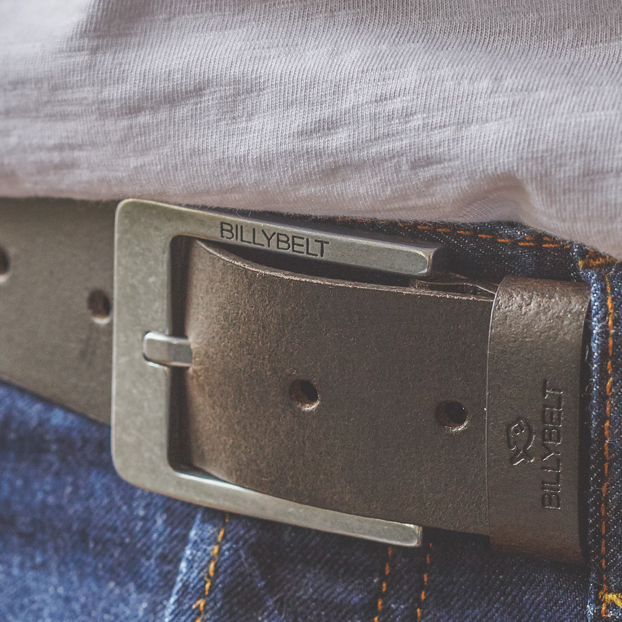 Raw leather belt Dark brown