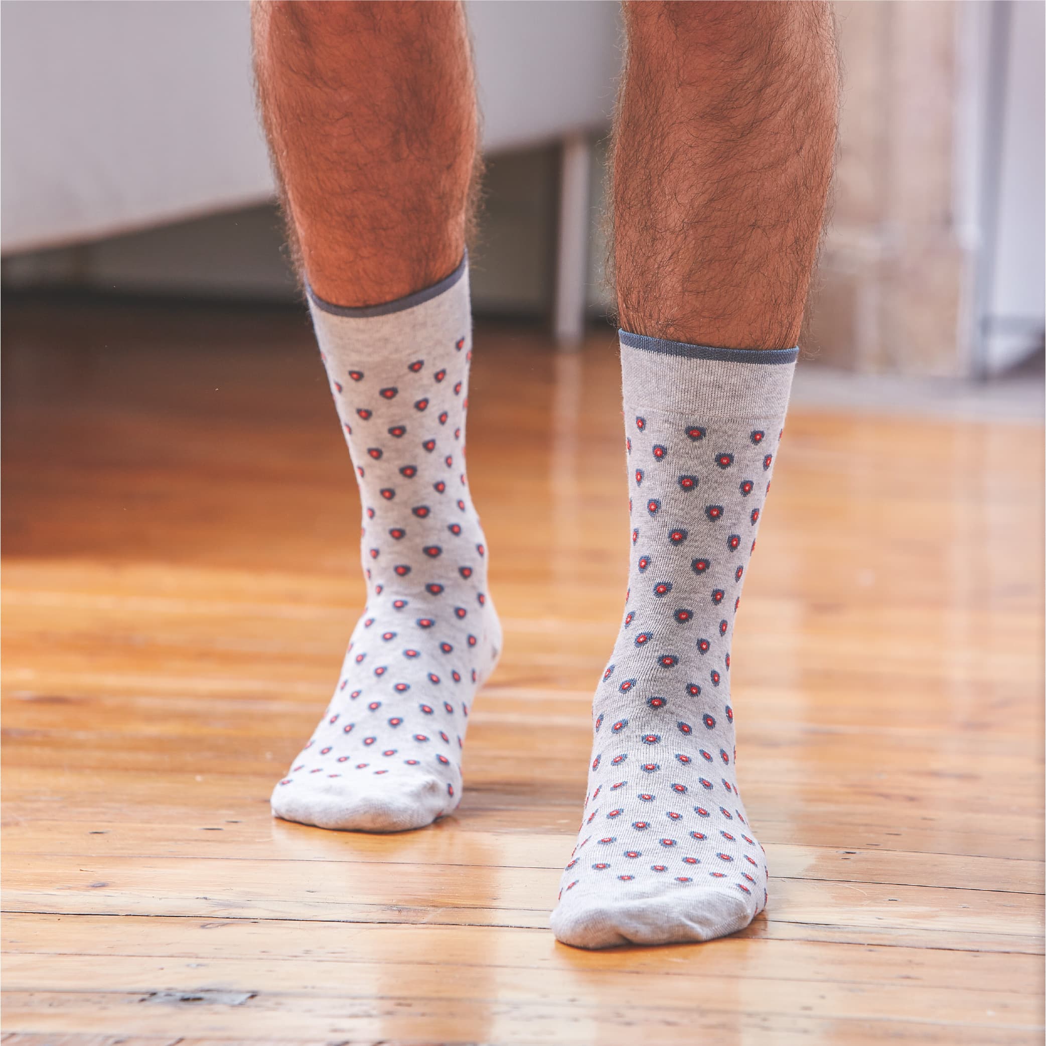 Chaussettes en coton peigné Patch blanc